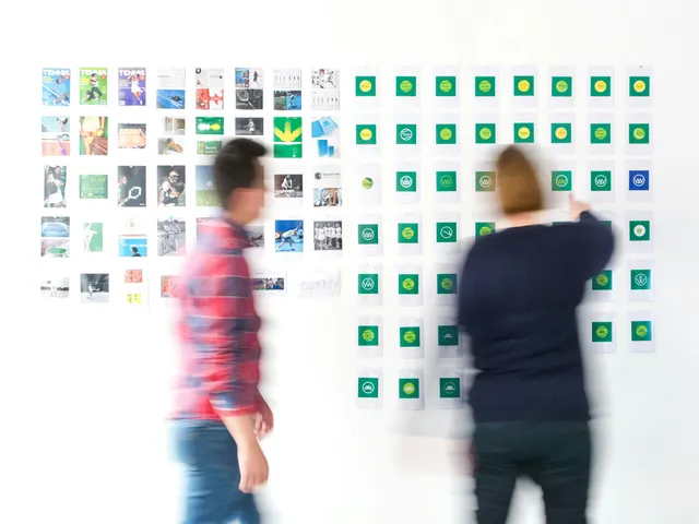 Brand identity design system showing logo, color palette, typography, and guidelines